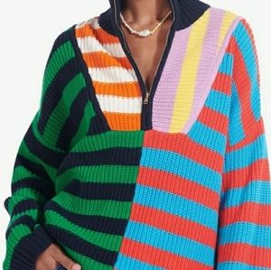 STAUD HAMPTON CABANA STRIPE MULTICOLORED SWEATER WOMEN'S SIZE XXS